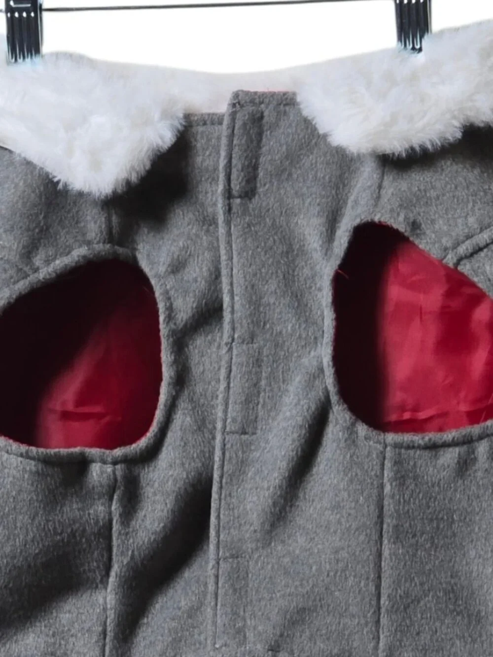 Top Paw Large Dog Dress Gray Fleece Faux Fur Winter Holiday Outfit NWT